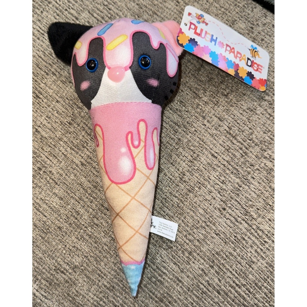 Plush Paradise Kitty Cat Ice‎ cream Cone Plush Toy 8" Toy Factory NEW